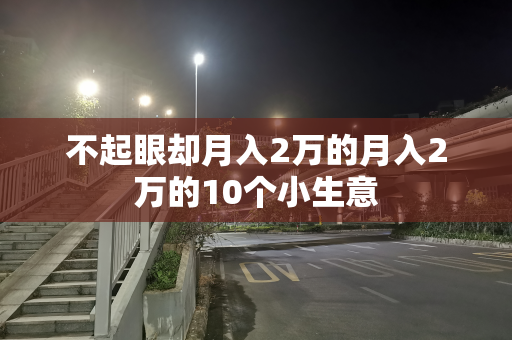 不起眼却月入2万的月入2万的10个小生意