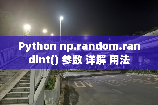 Python np.random.randint() 参数 详解 用法
