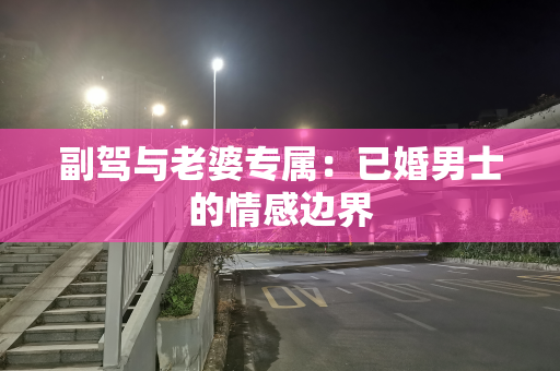 副驾与老婆专属：已婚男士的情感边界
