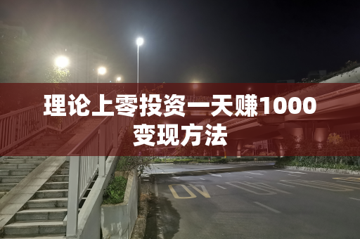 理论上零投资一天赚1000变现方法