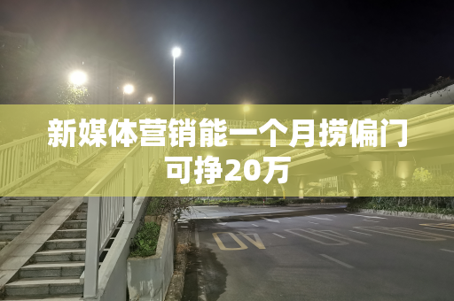 新媒体营销能一个月捞偏门可挣20万