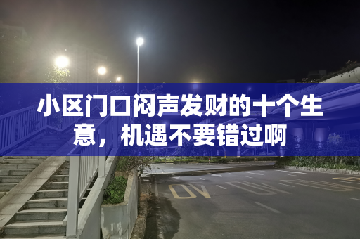小区门口闷声发财的十个生意，机遇不要错过啊