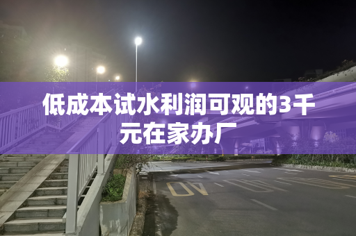 低成本试水利润可观的3千元在家办厂