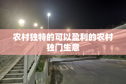 农村独特的可以盈利的农村独门生意