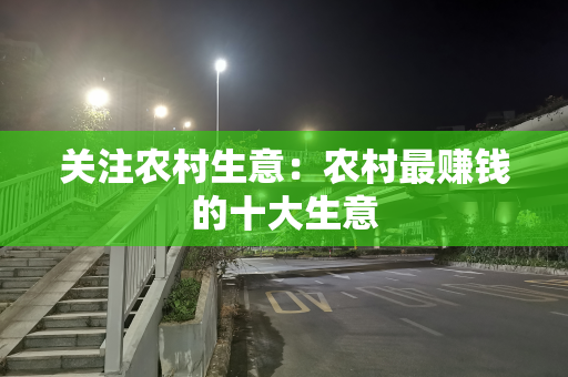 关注农村生意：农村最赚钱的十大生意