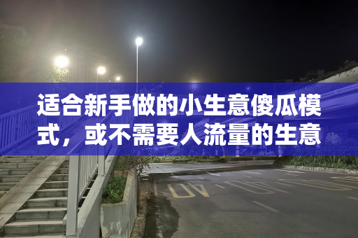 适合新手做的小生意傻瓜模式，或不需要人流量的生意