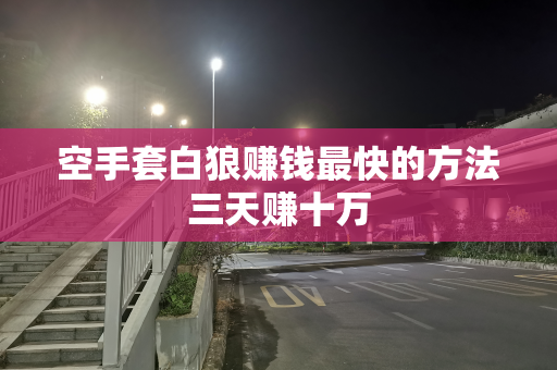 空手套白狼赚钱最快的方法三天赚十万
