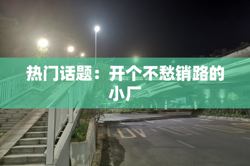 热门话题：开个不愁销路的小厂