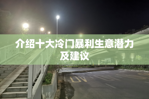 介绍十大冷门暴利生意潜力及建议
