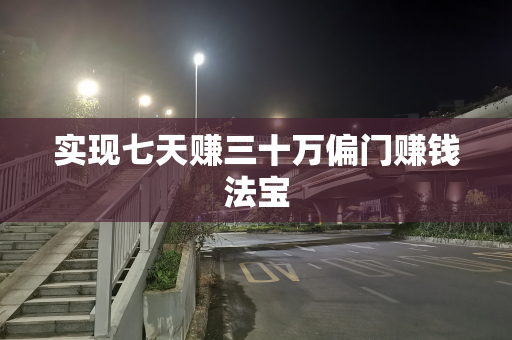 实现七天赚三十万偏门赚钱法宝