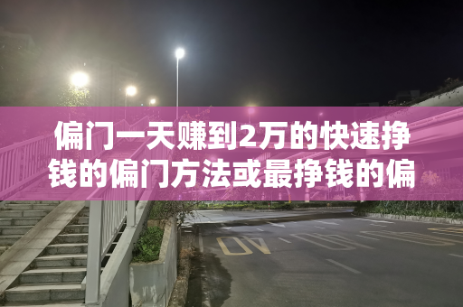 偏门一天赚到2万的快速挣钱的偏门方法或最挣钱的偏门生意！