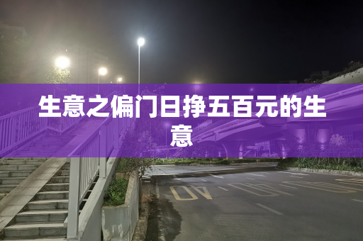 生意之偏门日挣五百元的生意