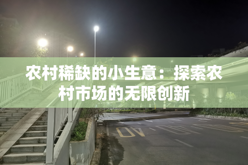 农村稀缺的小生意：探索农村市场的无限创新