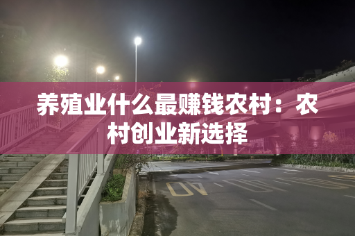 养殖业什么最赚钱农村：农村创业新选择