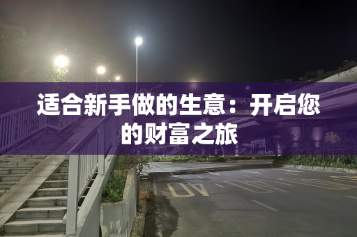 适合新手做的生意：开启您的财富之旅