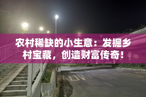 农村稀缺的小生意：发掘乡村宝藏，创造财富传奇！