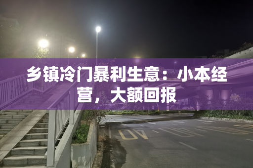 乡镇冷门暴利生意：小本经营，大额回报